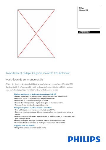 Philips CamÃ©ra HD - Fiche Produit - FRA