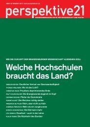 Welche Hochschulen braucht das Land? - Perspektive 21