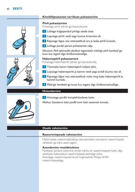 Philips Shaver series 9000 Rasoir &eacute;lectrique rasage &agrave; sec ou sous l'eau - Mode d&rsquo;emploi - SRP