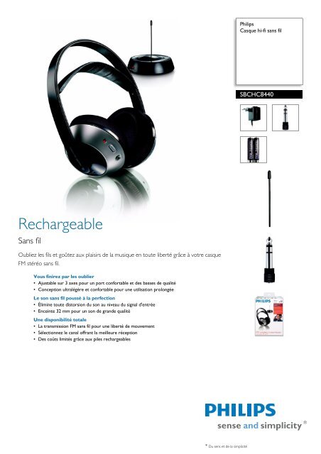 Philips Casque hi-fi sans fil - Fiche Produit - FRA