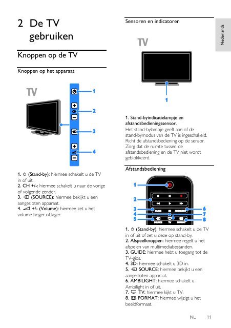 Philips 5000 series T&eacute;l&eacute;viseur Edge LED Smart TV 3D - Mode d&rsquo;emploi - NLD