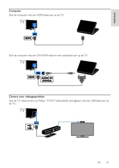 Philips 5000 series T&eacute;l&eacute;viseur Edge LED Smart TV 3D - Mode d&rsquo;emploi - NLD