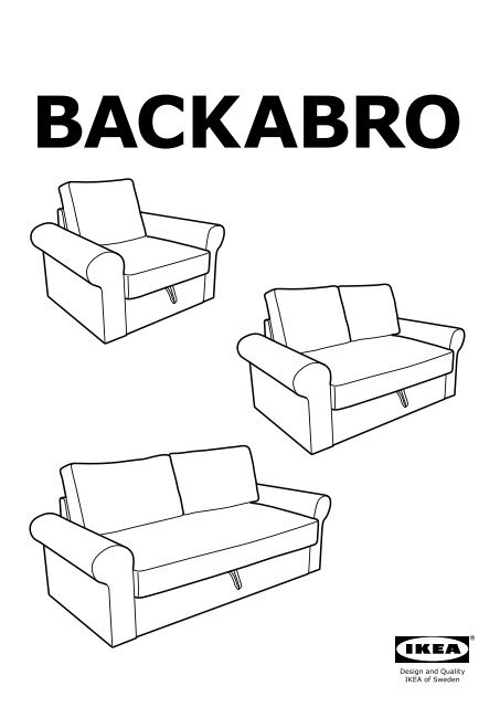 Ikea BACKABRO divano letto a 2 posti - S59133649 - Istruzioni di montaggio
