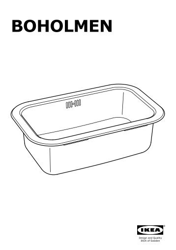 Ikea BOHOLMEN lavello da incasso, 1 vasca - 30351930 - Istruzioni di montaggio