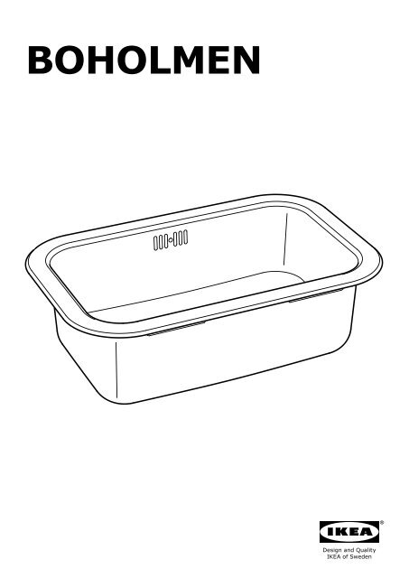 Ikea BOHOLMEN lavello da incasso, 1 vasca - 30351930 - Istruzioni di montaggio