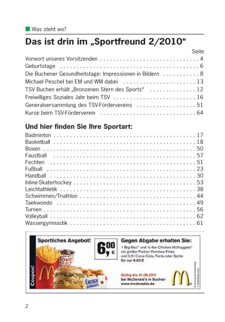 Sportfreund 2/2010 - TSV 1863 Buchen e.V.