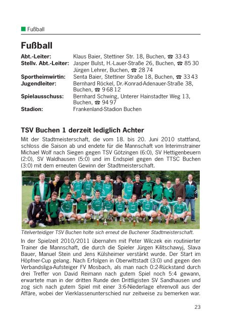 Sportfreund 2/2010 - TSV 1863 Buchen e.V.