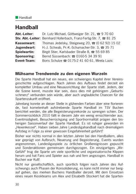 Sportfreund 2/2010 - TSV 1863 Buchen e.V.