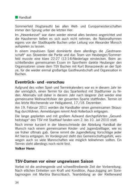 Sportfreund 2/2010 - TSV 1863 Buchen e.V.