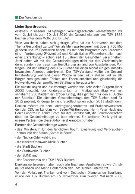 Sportfreund 2/2010 - TSV 1863 Buchen e.V.