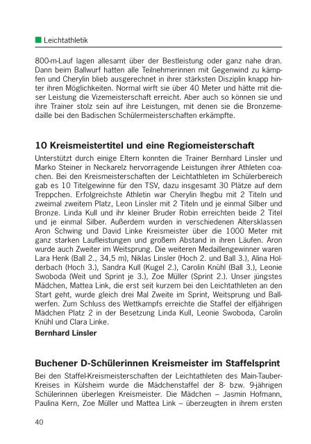 Sportfreund 2/2010 - TSV 1863 Buchen e.V.