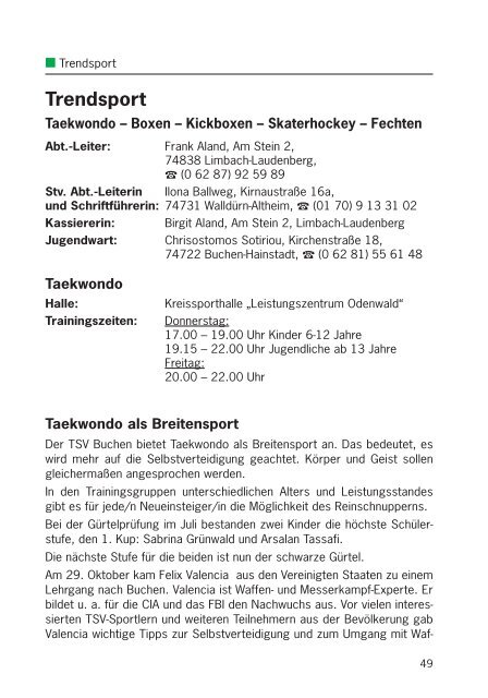 Sportfreund 2/2010 - TSV 1863 Buchen e.V.