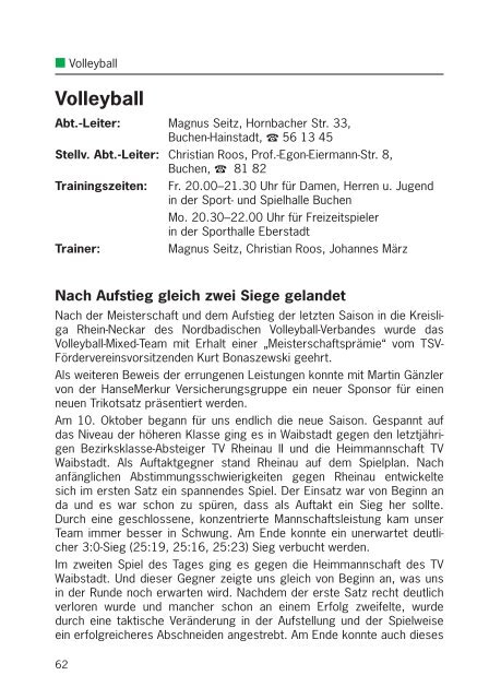 Sportfreund 2/2010 - TSV 1863 Buchen e.V.