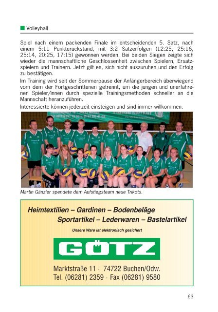 Sportfreund 2/2010 - TSV 1863 Buchen e.V.