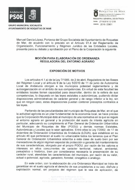 2016_10_27 Moción Ordenanza reguladora del entorno agrario