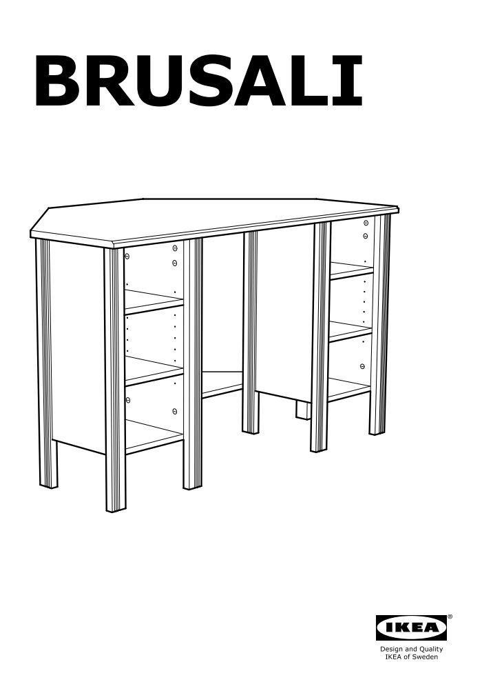Ikea BRUSALI Scrivania Angolare - 10304992 - Istruzioni di montaggio