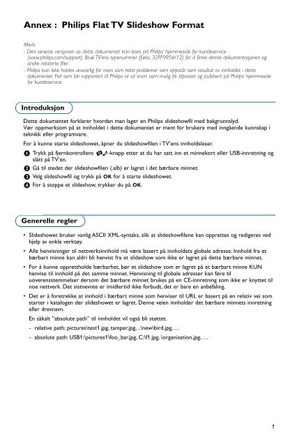 Philips Matchline T&eacute;l&eacute;viseur &agrave; &eacute;cran large - Cr&eacute;ation d'un diaporama - NOR