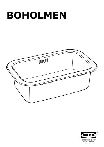 Ikea BOHOLMEN lavello da incasso, 1 vasca - 60348031 - Istruzioni di montaggio