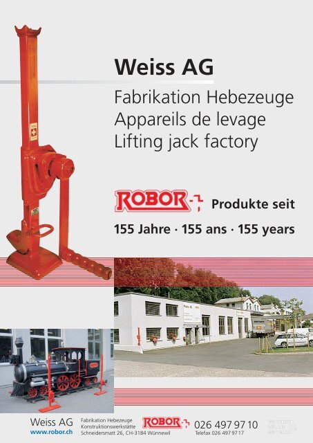 (série 150) crics de parois - Weiss AG Robor
