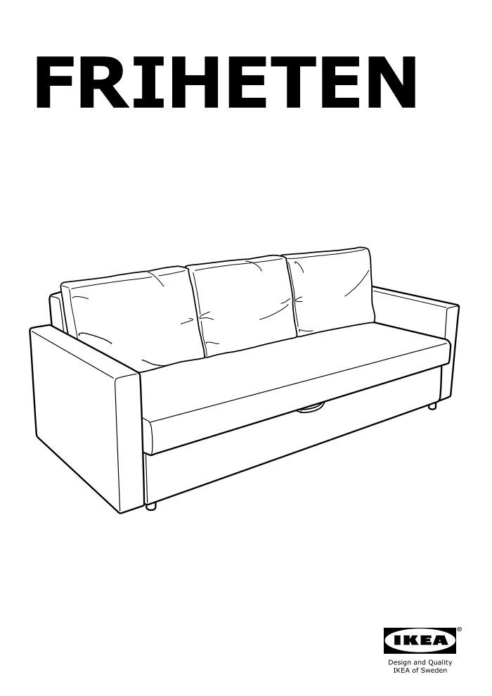 Ikea FRIHETEN divano letto a 3 posti - 60301463 - Istruzioni di montaggio