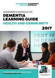 Alzheimer's Australia Vic | Dementia Learning Guide 2017