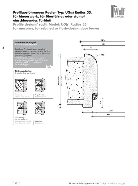 Wulf Zargen Prokuktkatalog Stahlzargen