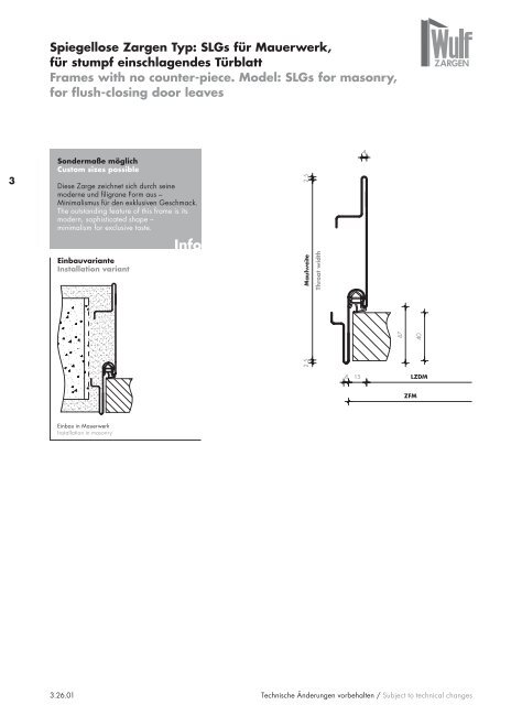 Wulf Zargen Prokuktkatalog Stahlzargen