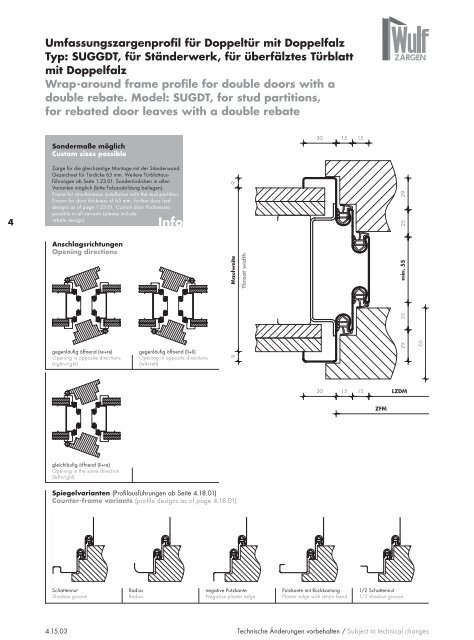 Wulf Zargen Prokuktkatalog Stahlzargen