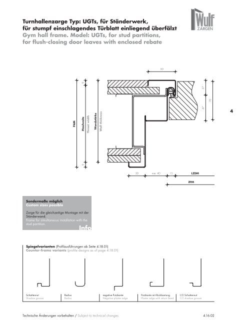 Wulf Zargen Prokuktkatalog Stahlzargen