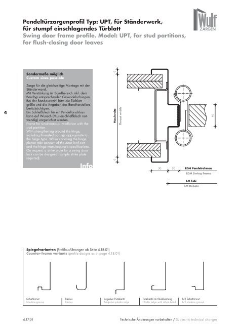 Wulf Zargen Prokuktkatalog Stahlzargen