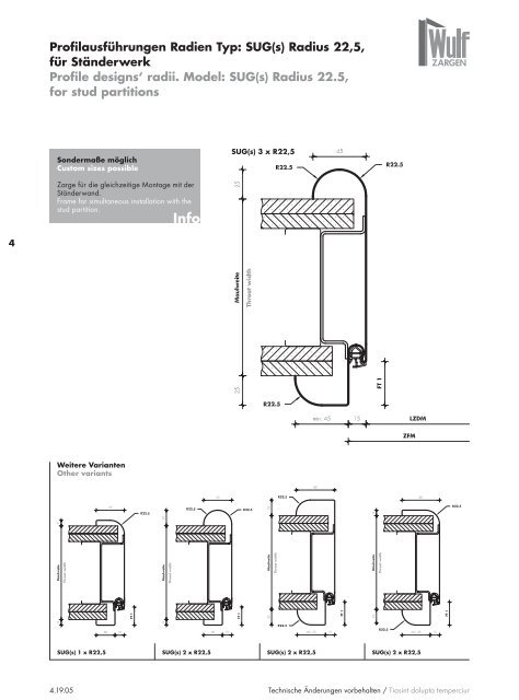 Wulf Zargen Prokuktkatalog Stahlzargen