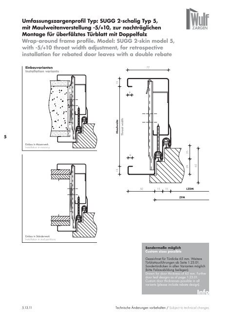 Wulf Zargen Prokuktkatalog Stahlzargen