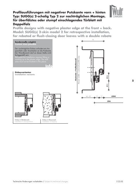 Wulf Zargen Prokuktkatalog Stahlzargen