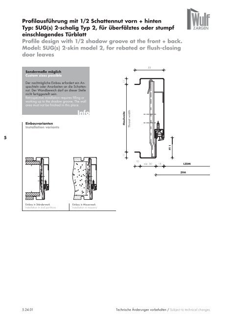 Wulf Zargen Prokuktkatalog Stahlzargen