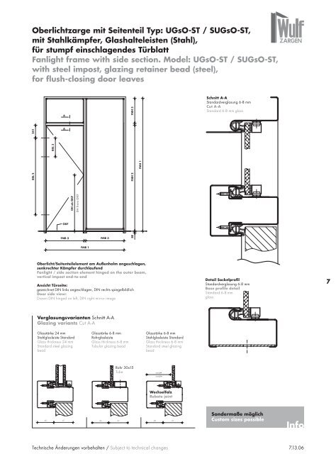 Wulf Zargen Prokuktkatalog Stahlzargen