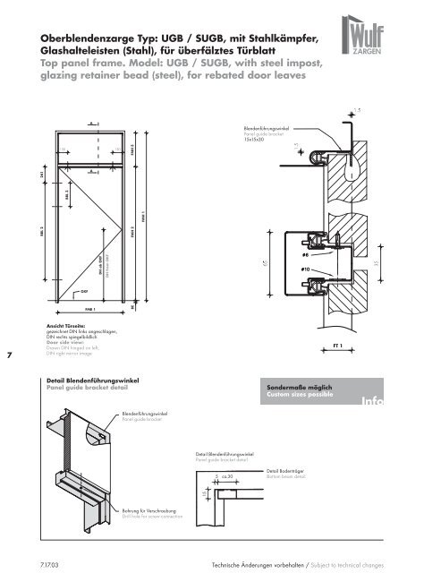 Wulf Zargen Prokuktkatalog Stahlzargen