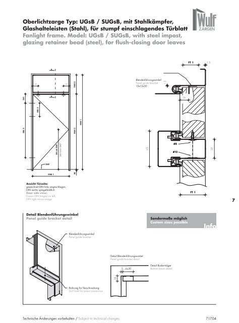 Wulf Zargen Prokuktkatalog Stahlzargen