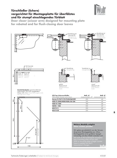 Wulf Zargen Prokuktkatalog Stahlzargen