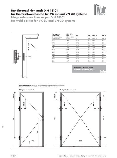 Wulf Zargen Prokuktkatalog Stahlzargen