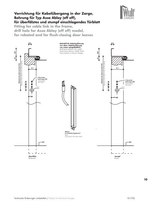 Wulf Zargen Prokuktkatalog Stahlzargen