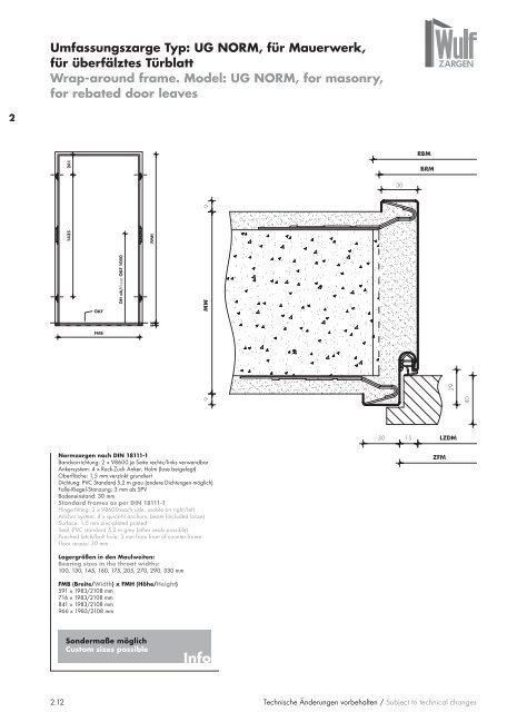 Wulf Zargen Prokuktkatalog Stahlzargen