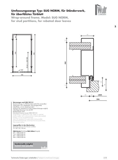 Wulf Zargen Prokuktkatalog Stahlzargen