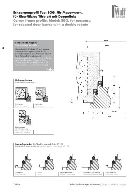 Wulf Zargen Prokuktkatalog Stahlzargen