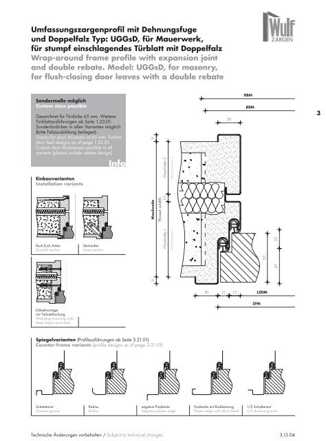 Wulf Zargen Prokuktkatalog Stahlzargen