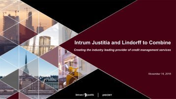 Intrum Justitia and Lindorff to Combine