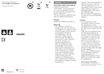 Philips Shaver series 1000 Rasoir Ã©lectrique rasage Ã  sec - Instructions avant utilisation - KAZ