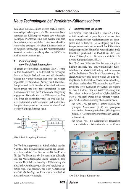 Neue Technologien bei Verdichter-Kältemaschinen