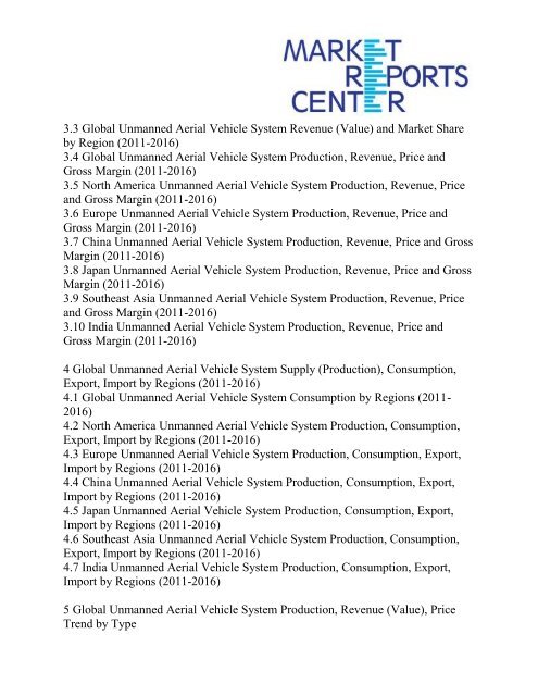 Unmanned Aerial Vehicle System Market Report - Global Industry Analysis, Size, Share and Forecast To 2016: