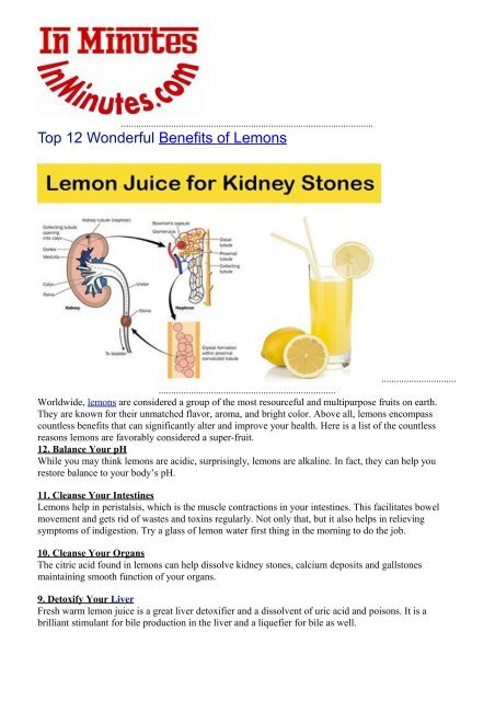 Top 12 Wonderful Benefits of Lemons