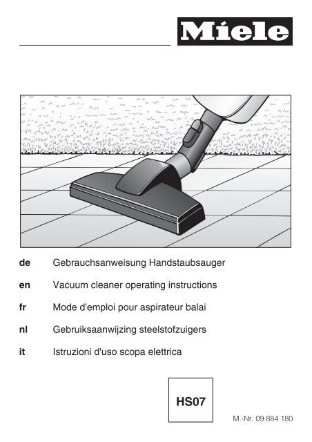 Miele Swing H1 Parquet EcoLine - SAAJ1 - Istruzioni d'uso